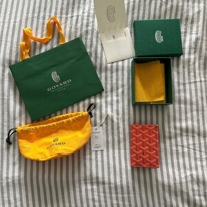 Brand New Goyard Orange Card Holder with Tag